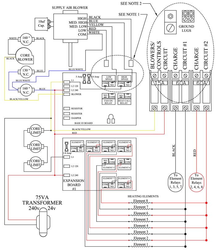 Line Voltage Wiring Diagram (240/208V) - 3100 Series